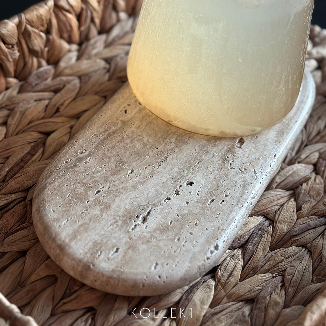 Oval Travertine Tray