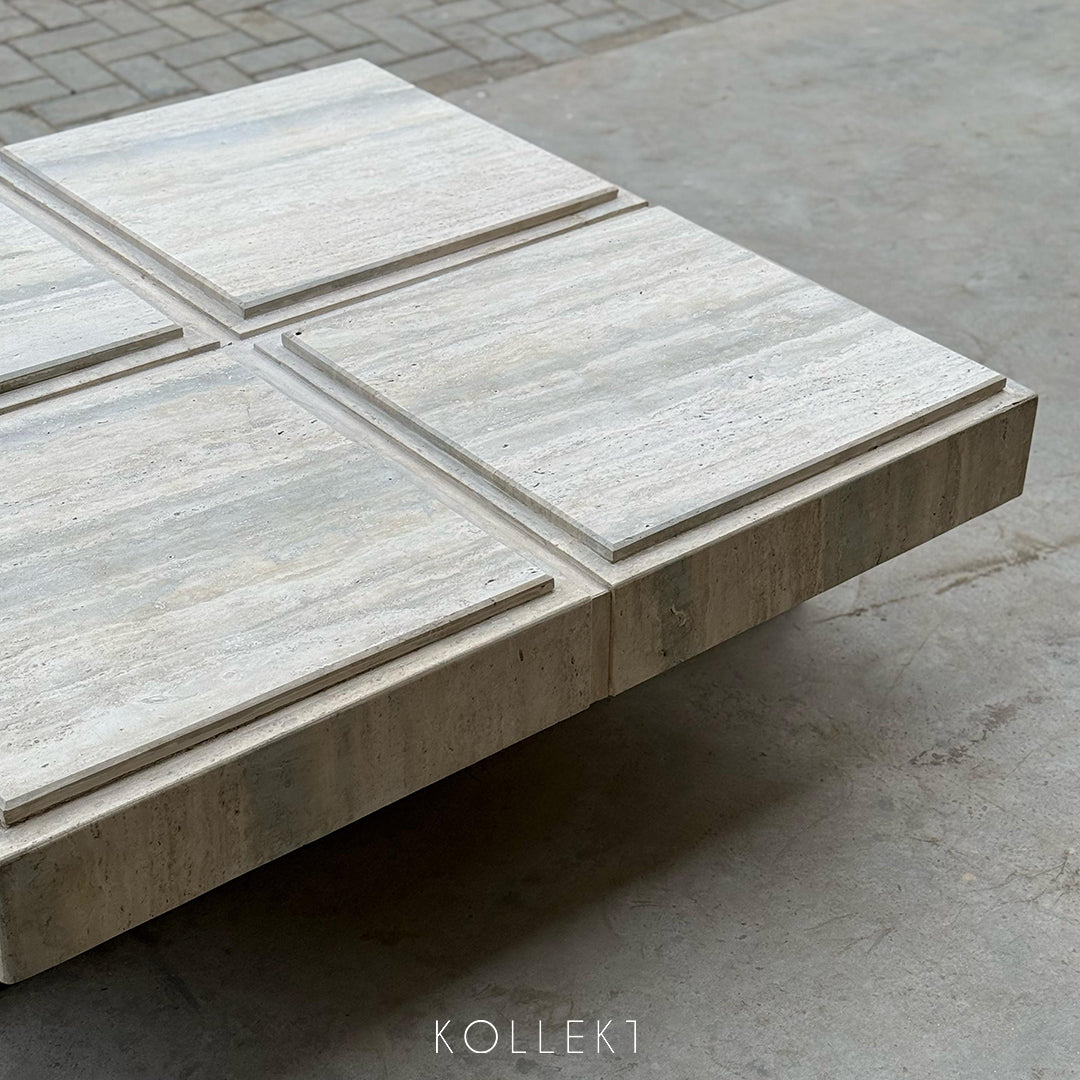 Travertine Grid Table