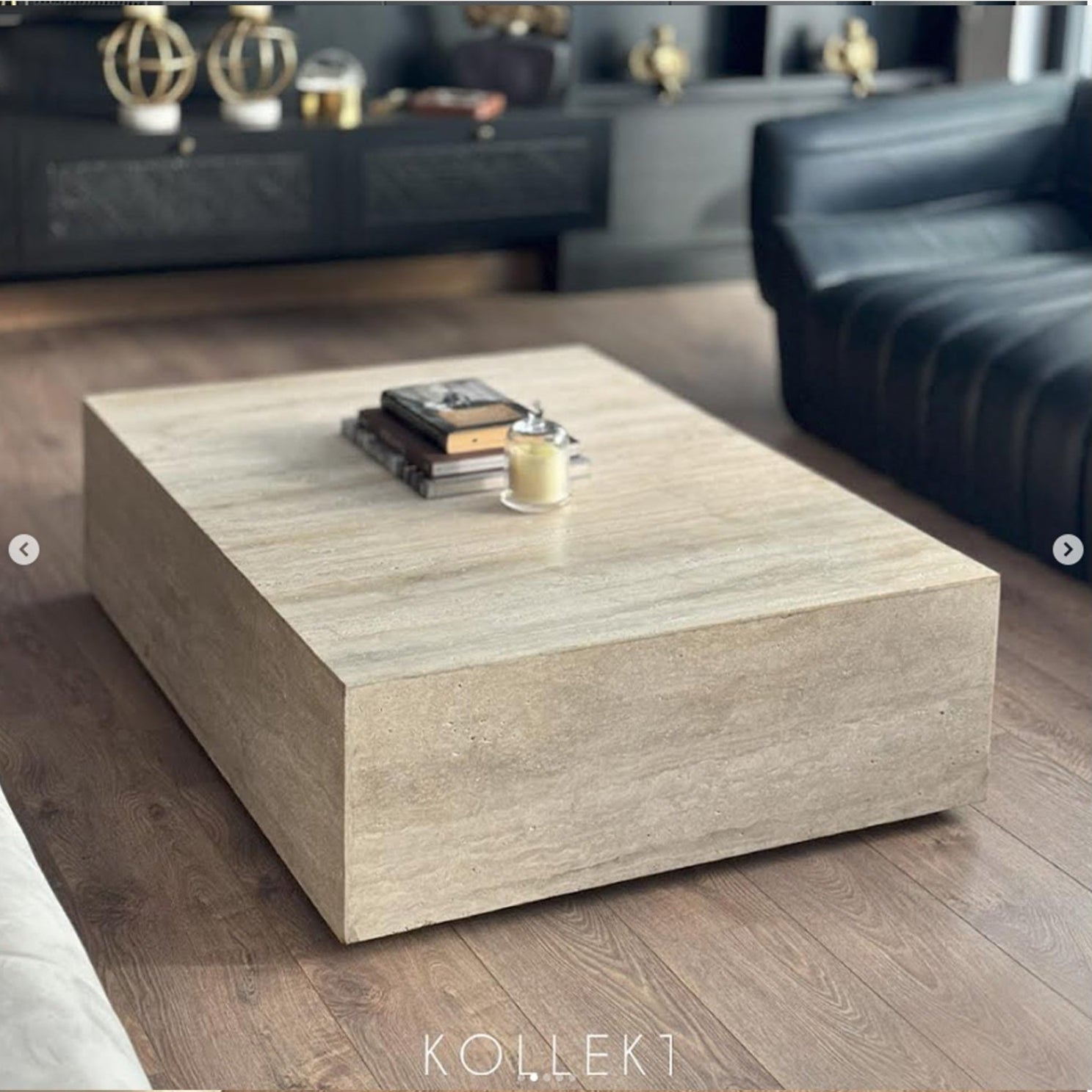 Lucca Block Travertine Table