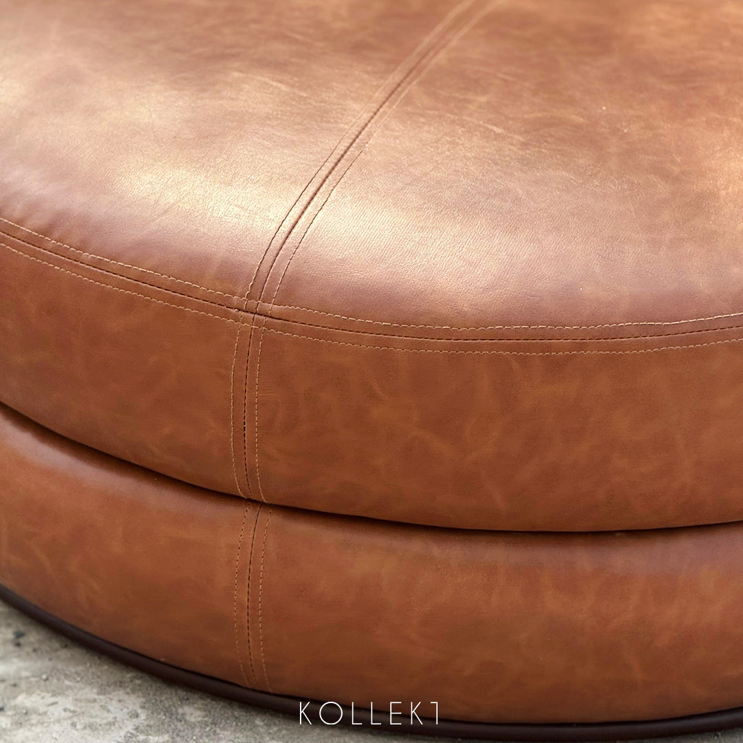 Leather Donut Ottoman