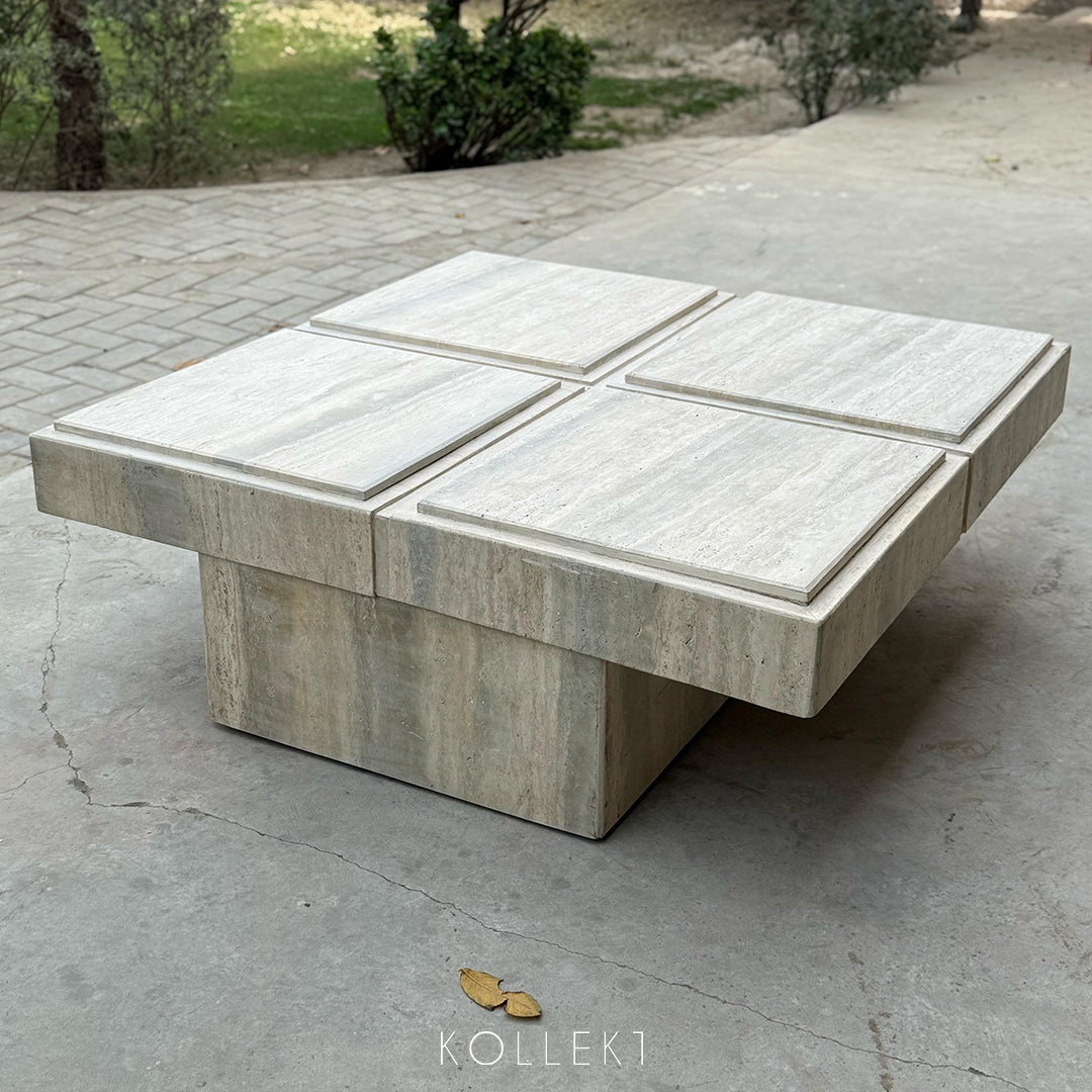 Travertine Grid Table
