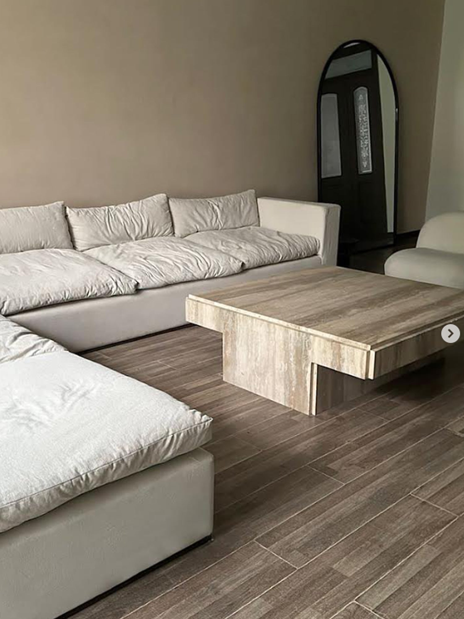 Plinth Travertine Table