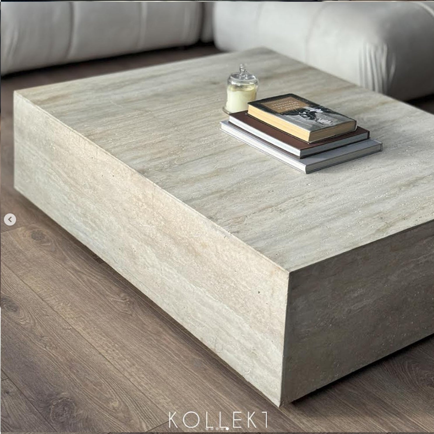 Lucca Block Travertine Table