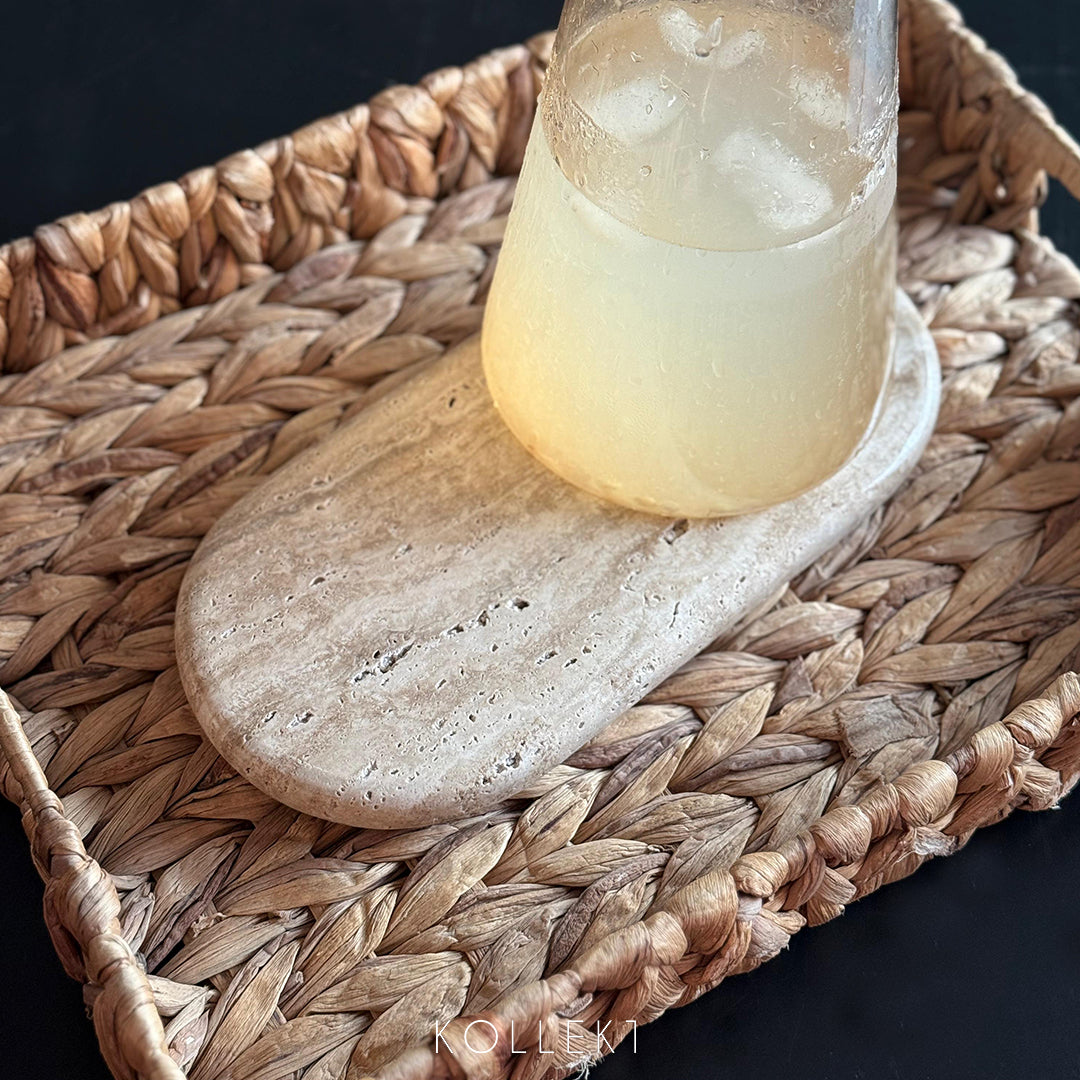 Oval Travertine Tray