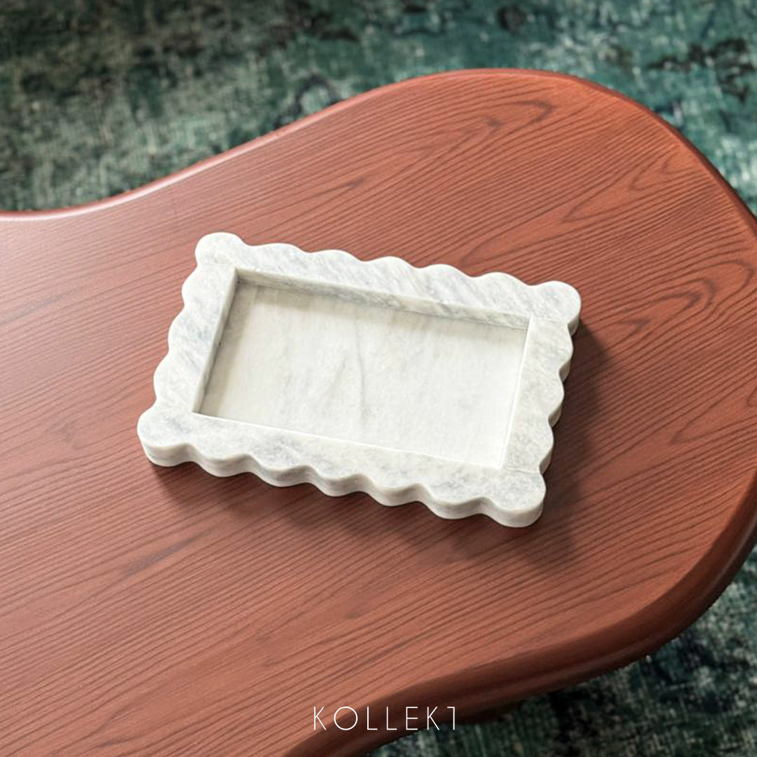 Scallop Marble Tray
