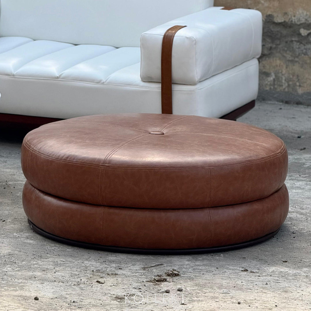Leather Donut Ottoman