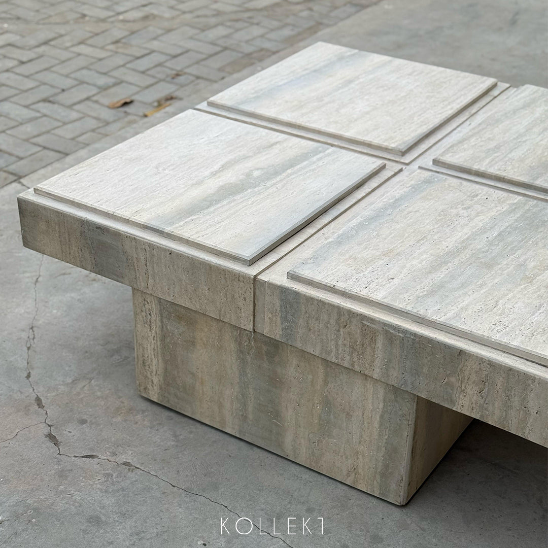 Travertine Grid Table