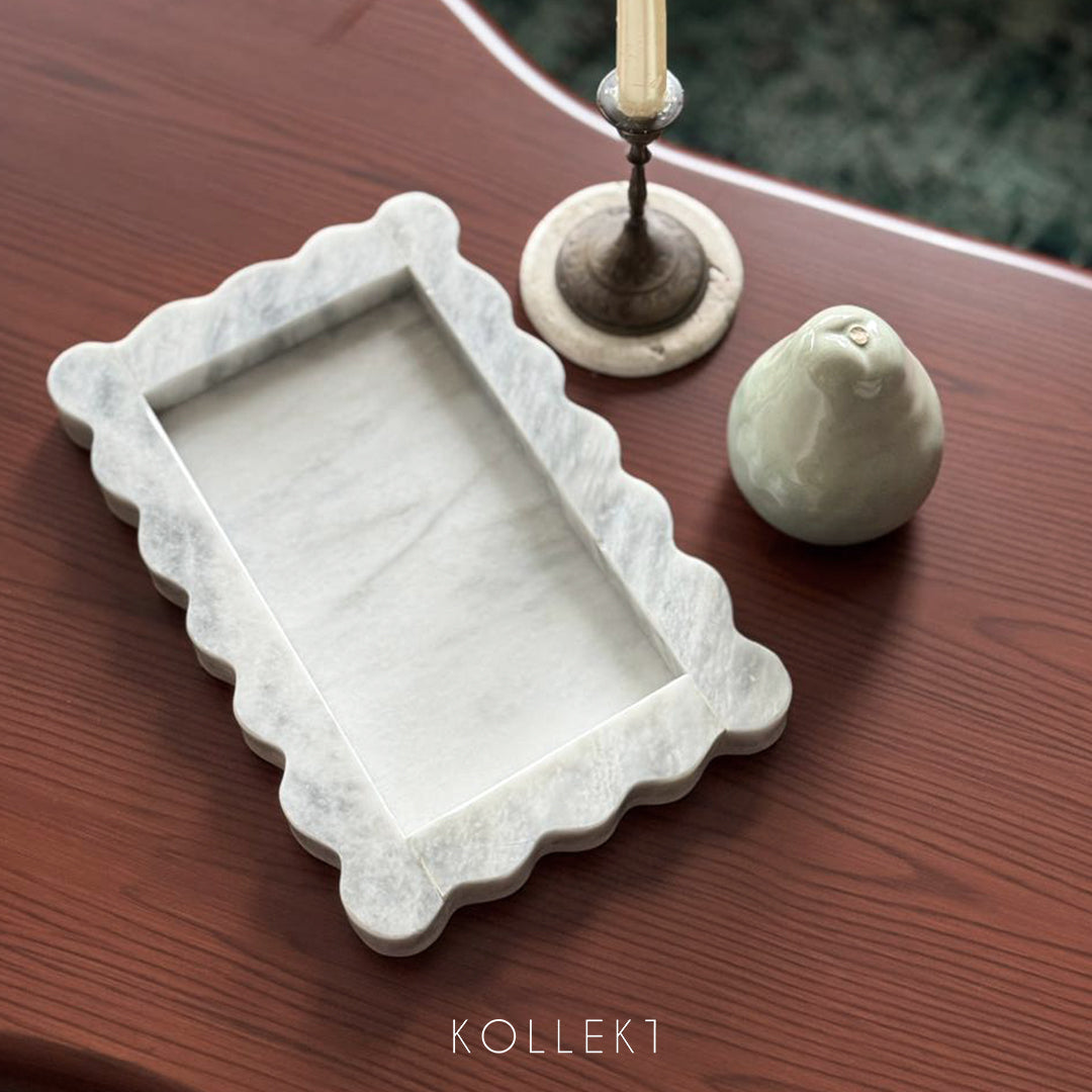 Scallop Marble Tray