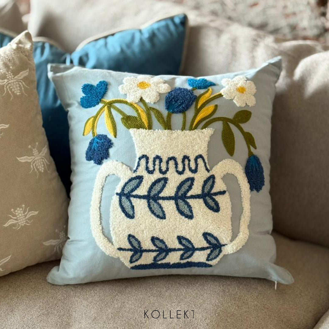 Blue Daisy Cushion