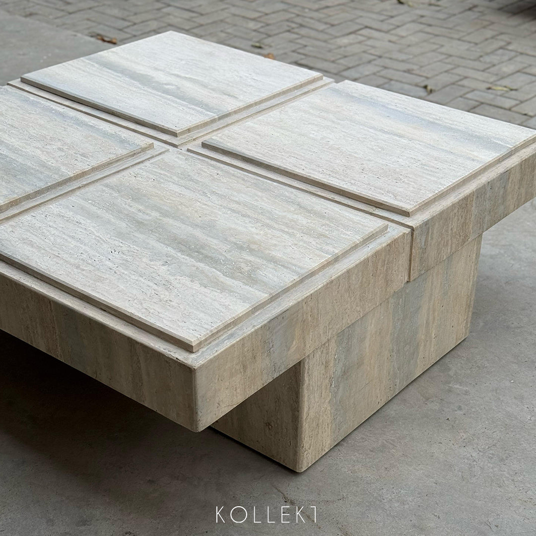 Travertine Grid Table