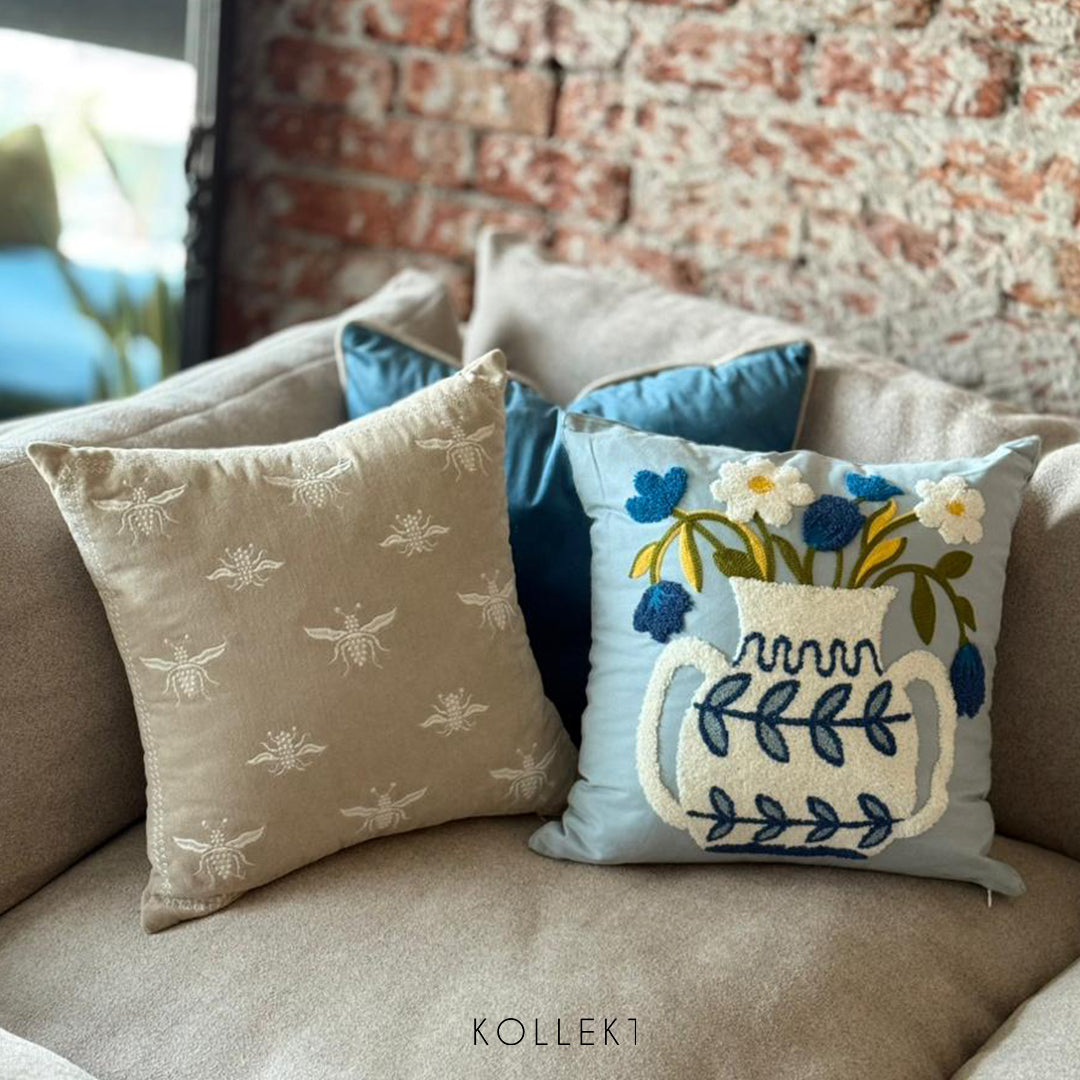 Blue Daisy Cushion