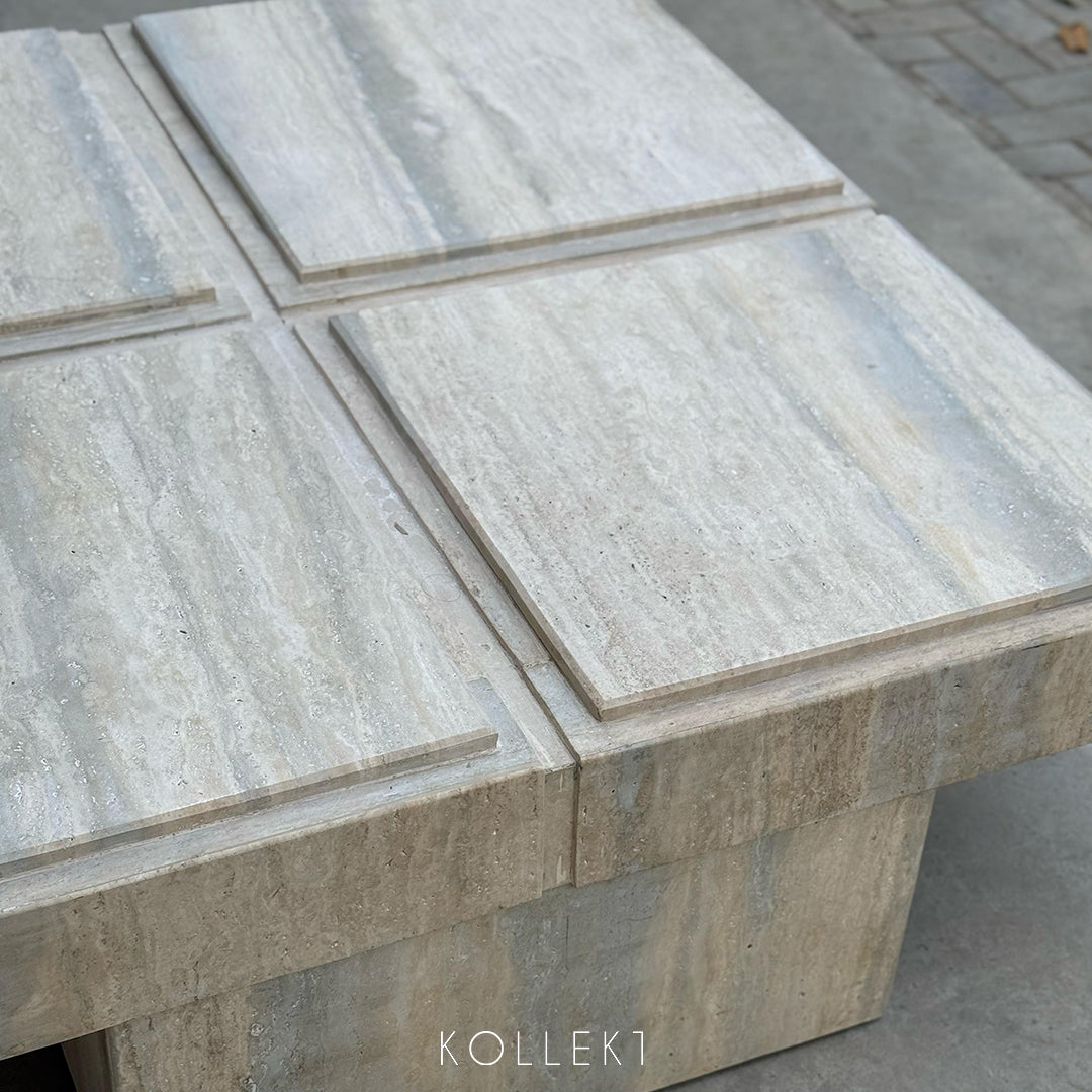 Travertine Grid Table